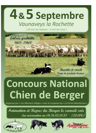 Chiens de bergers : concours national les 4 et 5 septembre à Vaunaveys-la-Rochette