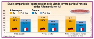 Viande in vitro : 4 Français sur 10 prêts à goûter